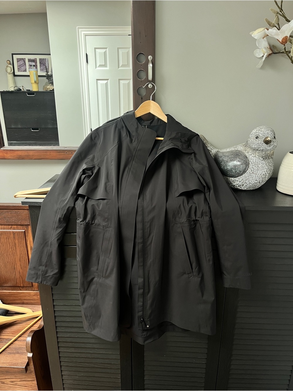 lululemon athletica Black Waterproof Hooded Raincoat